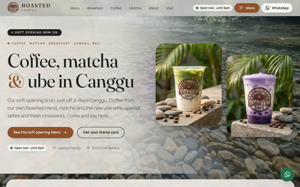 Roasted Canggu website