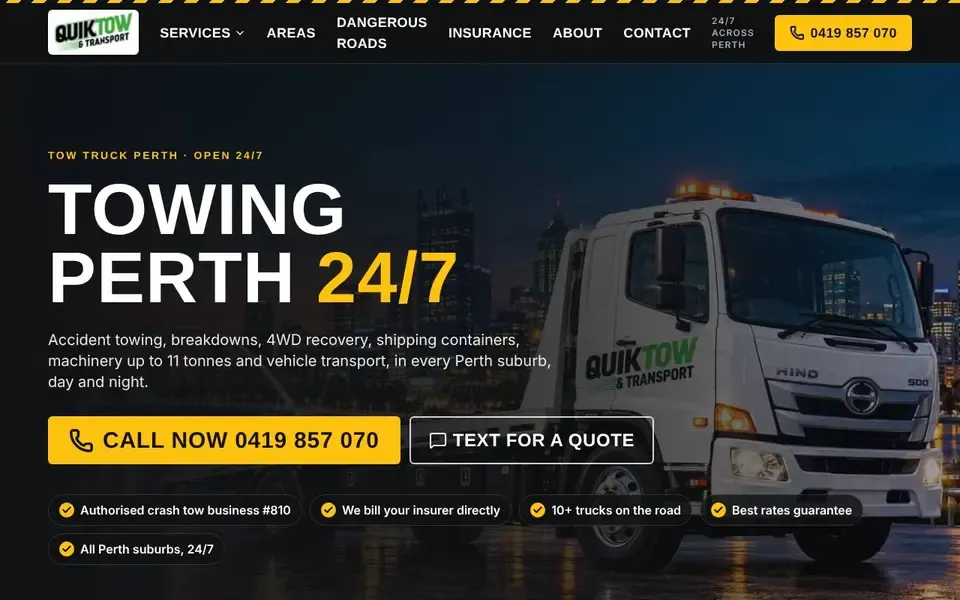 Quik Tow website